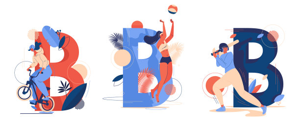 各种体育活动用大写字母b图片下载