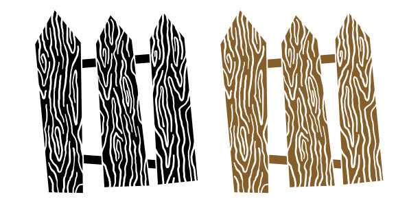 栅栏黑白手绘图片下载