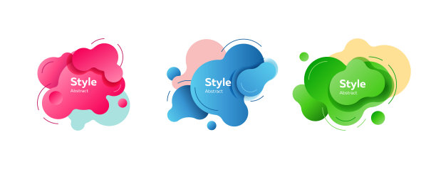 液体动态设计元素与铭文图片下载