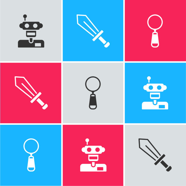 设置游戏用机器人剑和放大镜图片下载