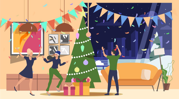 朋友庆祝新年登陆页图片下载