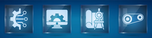 设置算法、计算机监控和齿轮绘图图片下载