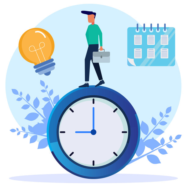 图形卡通人物时间管理图片下载