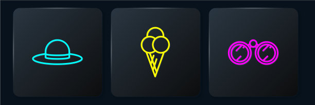 定线优雅的妇女帽和冰望远镜图片下载