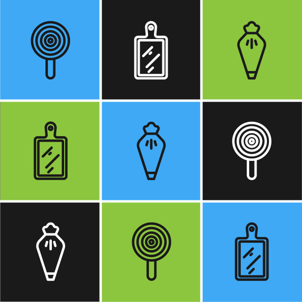 设置棒棒糖糕点袋和切菜板生产线图片下载