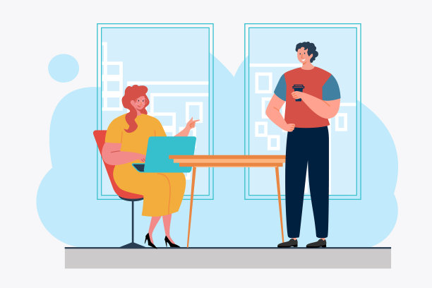 同事使用笔记本电脑聊天图片下载