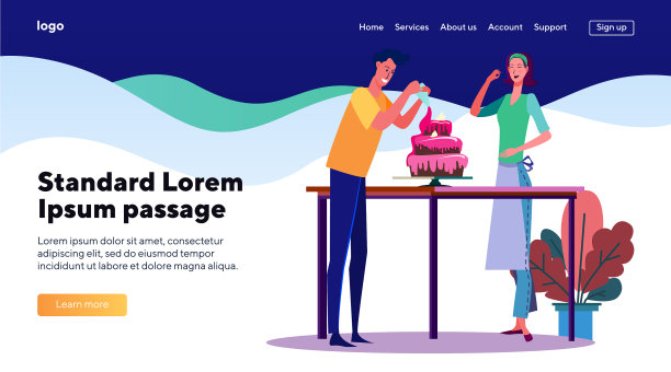 笑着糕点师傅用努力装饰蛋糕图片下载