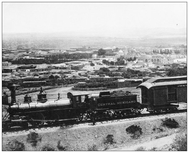 古黑白照片的美国地标:瓜达卢佩，墨西哥图片下载