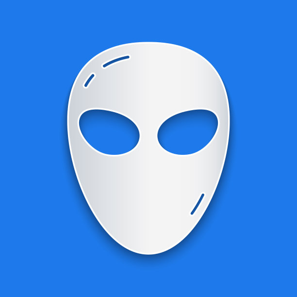 剪纸异形图标孤立在蓝色背景图片下载