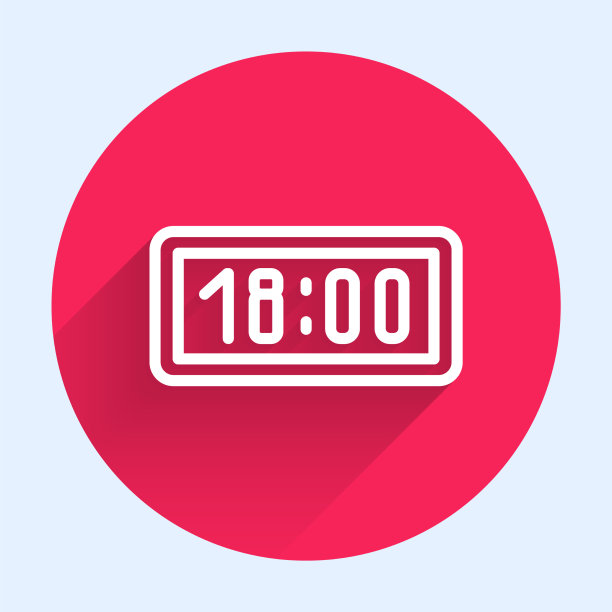 白线数字闹钟图标与隔离图片下载