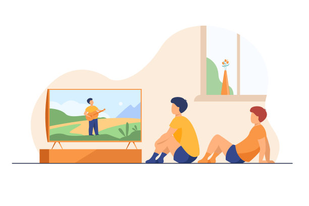 孩子们在家里看电影或表演图片下载