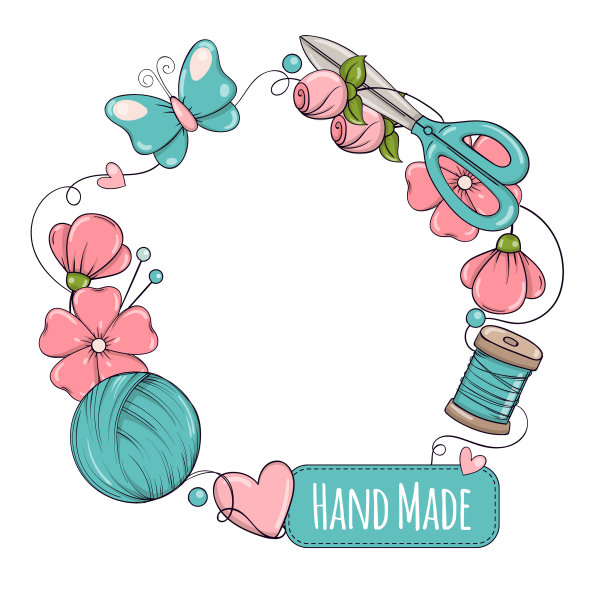 圆形横幅模板手工编织图片下载