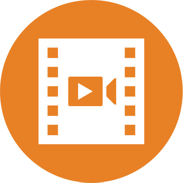 剪辑影片转换图标橙色图片下载