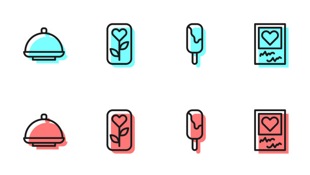 设线冰淇淋覆盖托盘花玫瑰图片下载