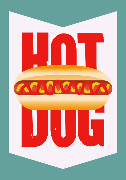 热狗排版复古风格海报设计图片下载