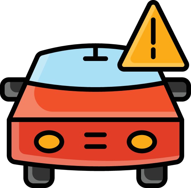 低压车辆警告标志矢量设计颜色图标，轮胎店和汽车服务中心符号白色背景，轮胎修理和固定库存插图，汽车和感叹号概念，图片下载