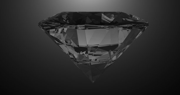 美丽的大水晶清晰闪亮的圆形切割钻石，在黑镜孤立的背景下旋转。关闭侧视图。无缝循环4k cg 3D动画图片下载