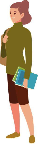 女大学生拿着书和包图片下载