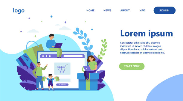 快乐的人网上购物图片下载