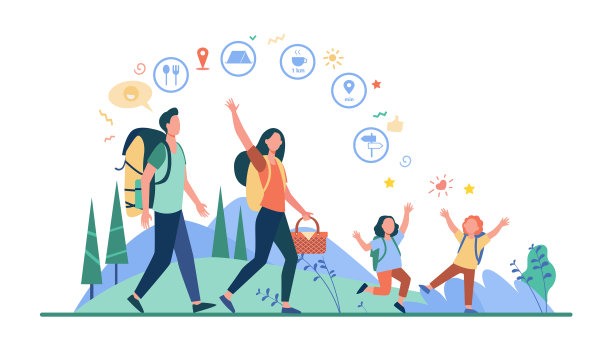 家庭远足或位置应用程序的概念图片下载