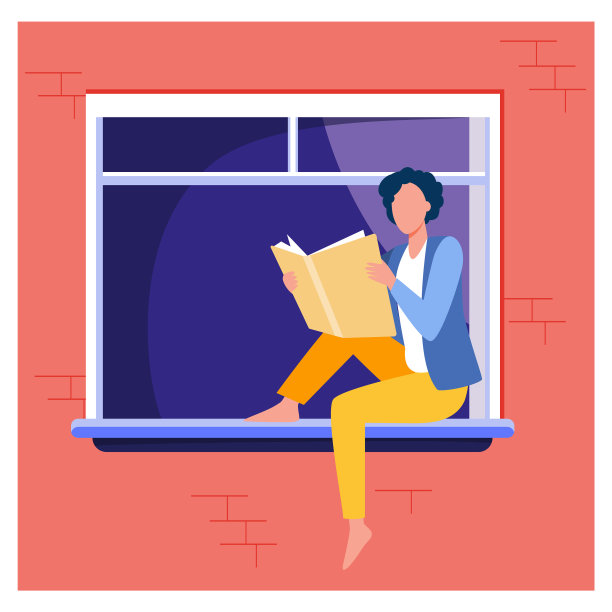 窗台上看书的年轻女子图片下载