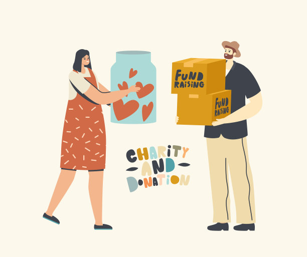 人物捐赠概念男人和女人捐赠图片下载