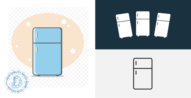 冰箱孤立图标电器设计元素图片下载