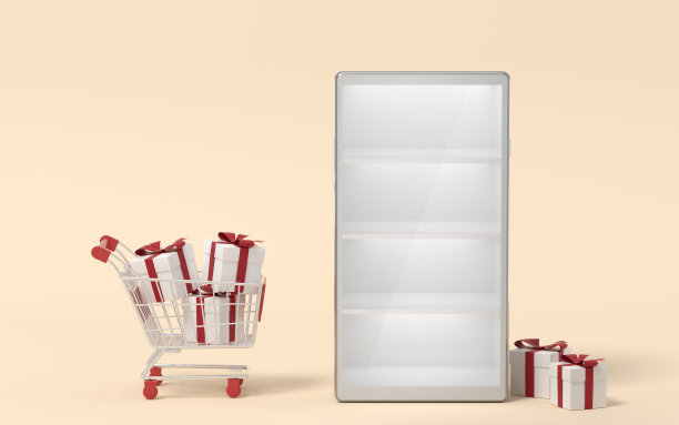 空手机商品柜，3d渲染。图片下载