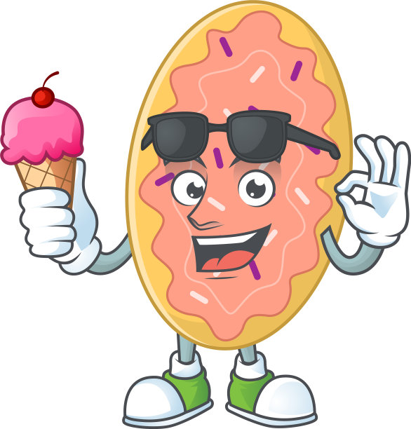 快乐脸面包卡通有一个冰淇淋图片下载