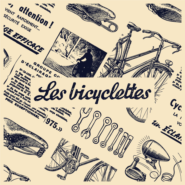 Les bicyclettes在法语中的意思是自行车图片下载