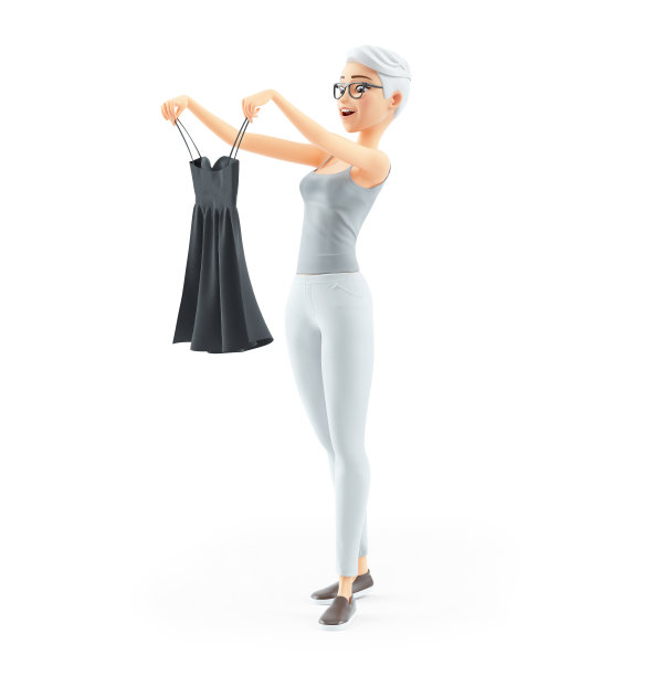3d高级女性寻找一件衣服图片下载