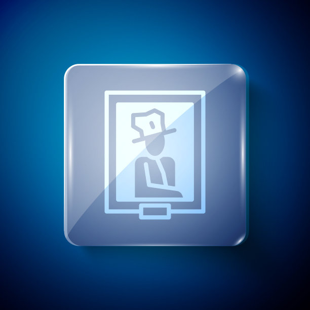 白色肖像图片在博物馆图标孤立上图片下载