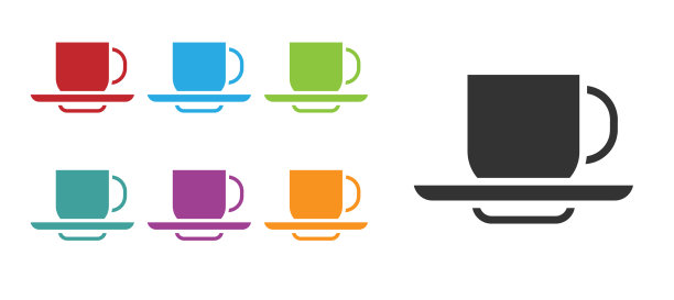 黑咖啡杯图标孤立在白色背景图片下载