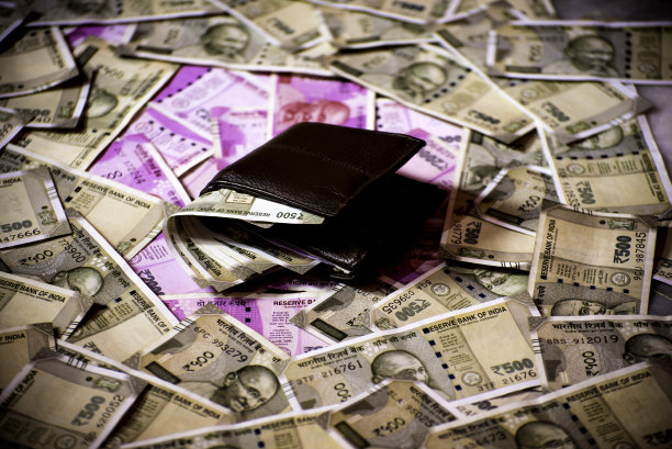 有印度500卢比的钱包图片下载