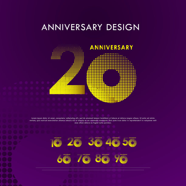 周年集数字设计横幅印刷图片下载