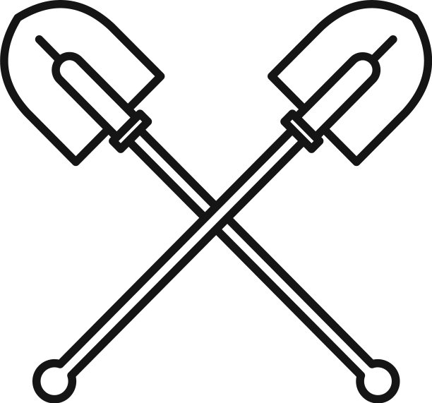 交叉铲图标轮廓风格图片下载