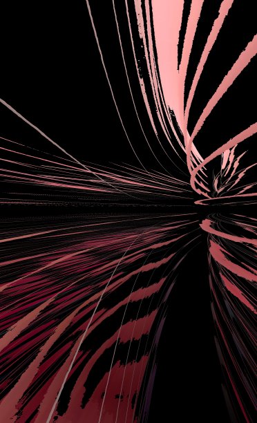 设计在3D爆炸表面视图从许多条纹在红色和粉红色的阴影在黑色的背景图片下载