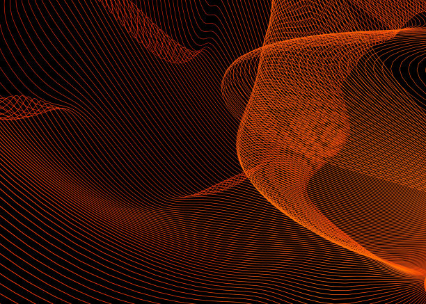 3D红光效果。氖辉光。抽象的背景与线条。亮红光画。图片下载