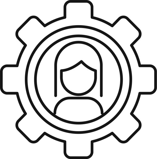 社会学齿轮女人图标轮廓风格图片下载