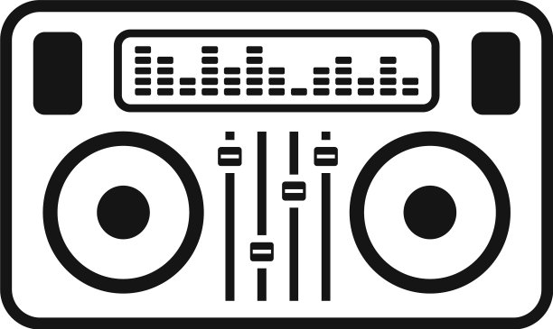 DJ打碟机简洁风格图标图片下载