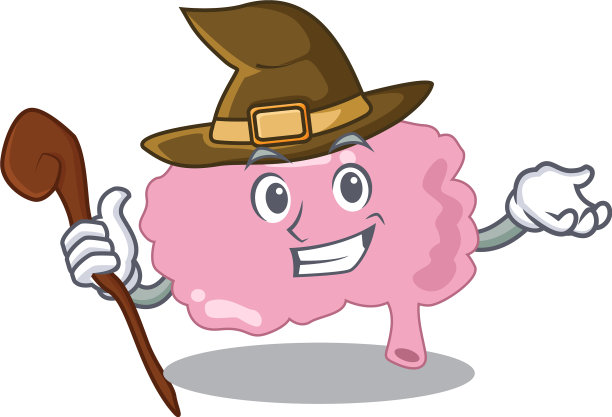 脑有趣但鬼鬼祟祟的女巫卡通人物图片下载