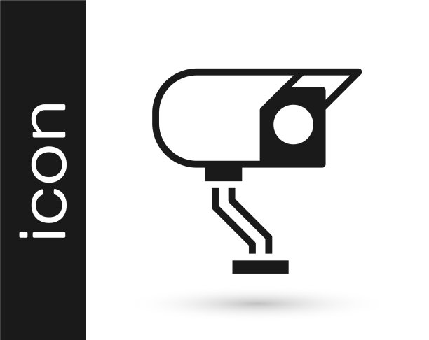 黑色摄像头图标隔离在白色上图片下载