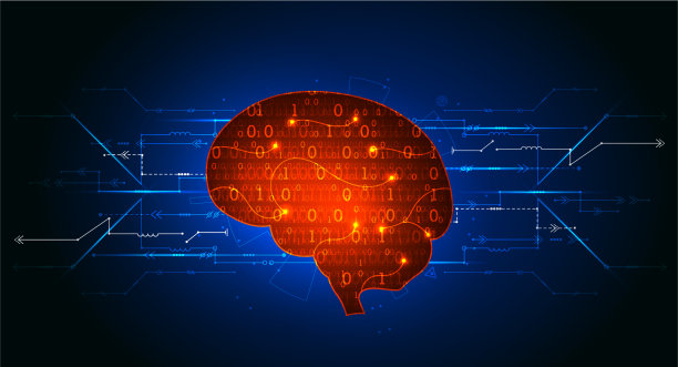 抽象数字脑技术概念图片下载