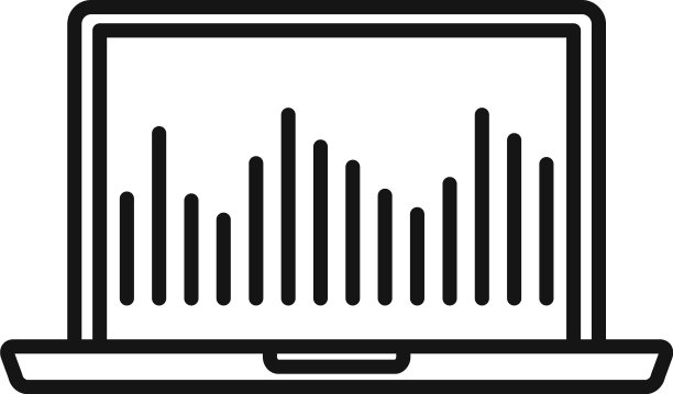 笔记本电脑音乐均衡器图标轮廓风格图片下载