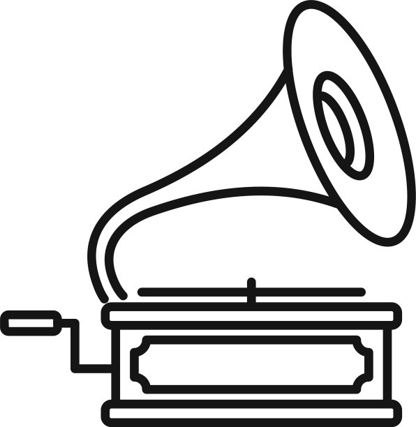 留声机图标轮廓风格图片下载