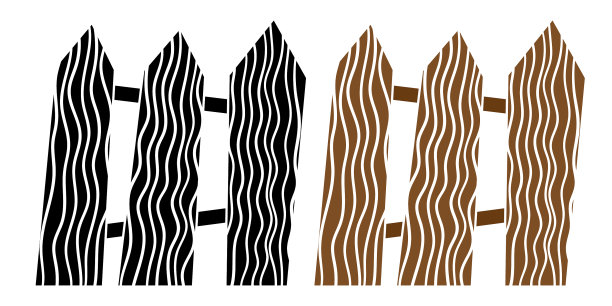 栅栏黑白手绘图片下载