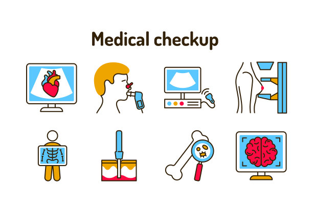 体检彩色线图标设置实验室图片下载