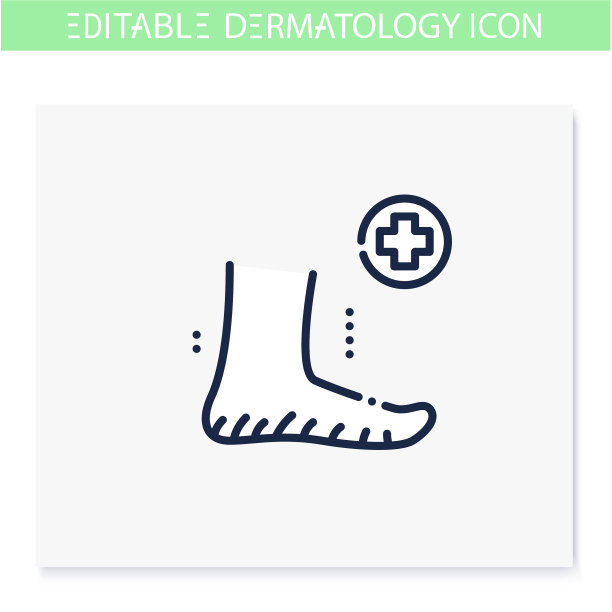 龟裂脚皮肤线条图标可编辑图片下载