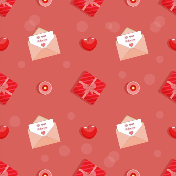 为我的情人红色无缝图案图片下载