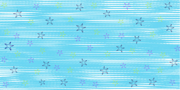 夏季模式与海星在蓝色纹理的背景图片下载